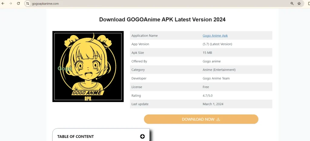 Gogoanime for Window/ Mac